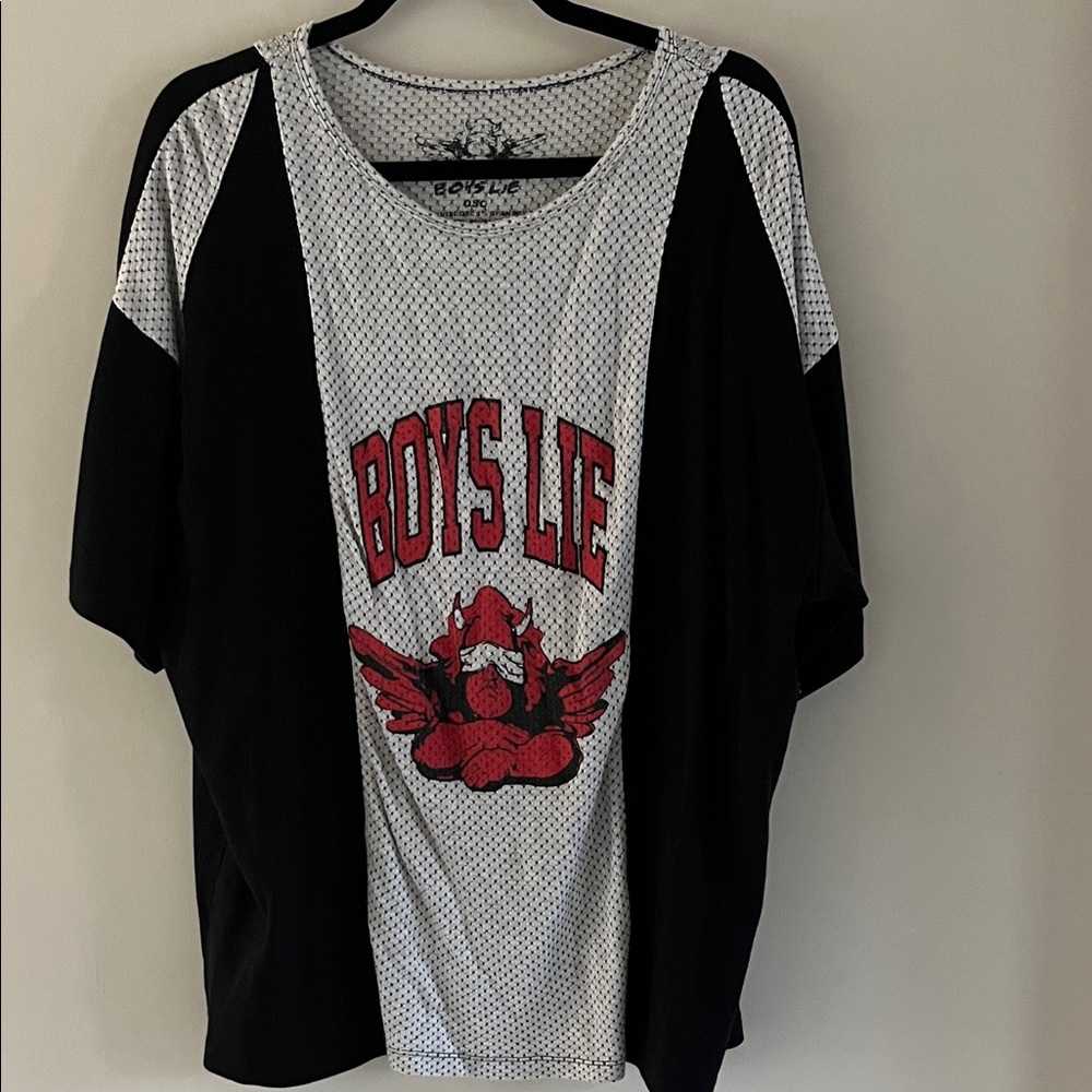 Boys Lie Black and White Jersey Top